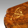 Victorian inlaid walnut backgammon table inlay detail