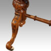 Victorian inlaid walnut backgammon table leg side
