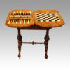 Victorian inlaid walnut backgammon table top
