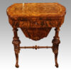 Victorian inlaid walnut workbox card table