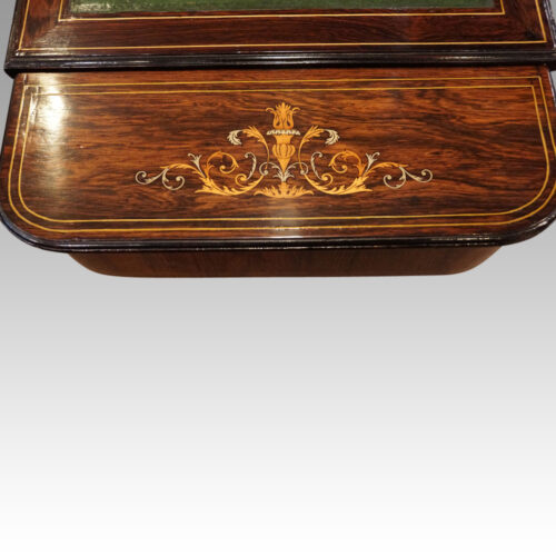 Victorian inlaid writing table end top