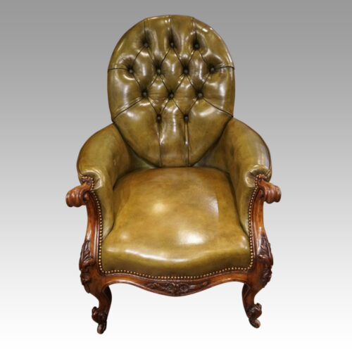 Victorian leather reading chair