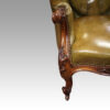 Victorian leather reading chair front arm
