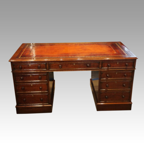 Victorian mahogany pedestal desk 150cms