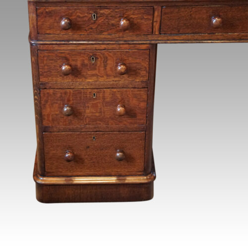 Victorian oak pedestal desk pedestal