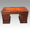 Victorian oak pedestal desk rear