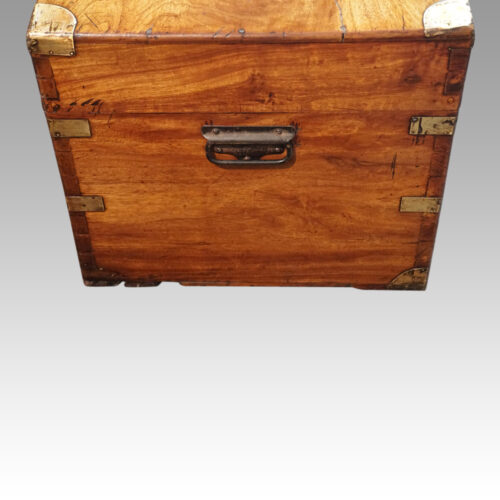Victorian officers camphorwood chest end view
