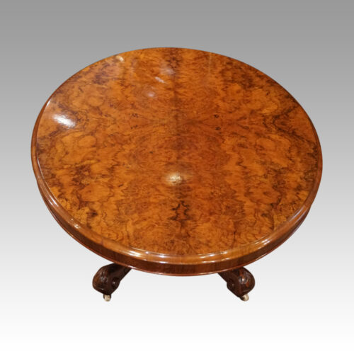 Victorian walnut coffee table end view