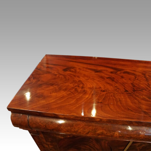 William IV mahogany side cabinet sideboard top detail