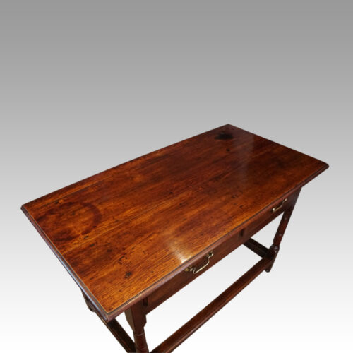 19thc oak side table angle