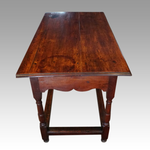 19thc oak side table end view