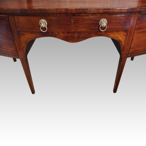 George III mahogany bow sideboard centre drawer