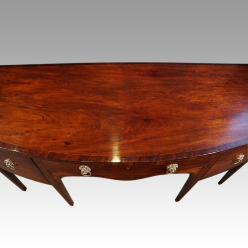 George III mahogany bow sideboard centre top