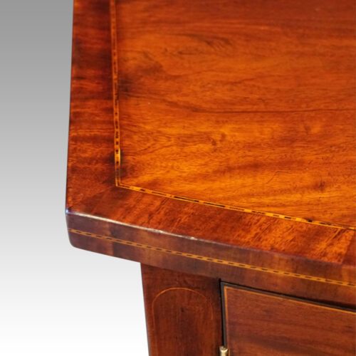 George III mahogany bow sideboard top corner