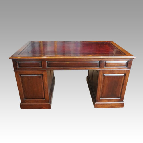 George V mahogany pedestal desk rear