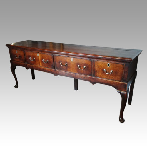 Georgian oak long dresser base angle