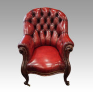 Victorian leather button back chair