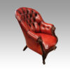 Victorian leather button back chair detail