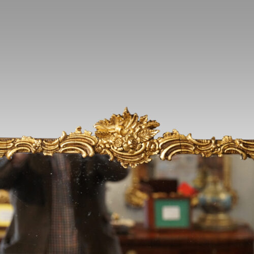 Antique 3 plate gilt over mantle cresting