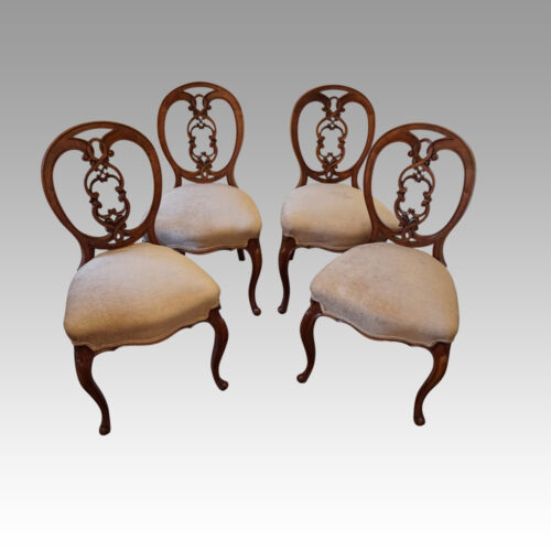 Set 4 Victorian walnut dining chairs