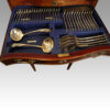 Edwardian mahogany canteen of cutlery detail