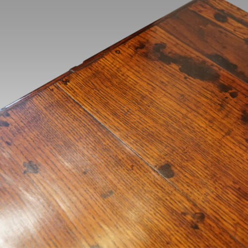George III oak dresser base top end