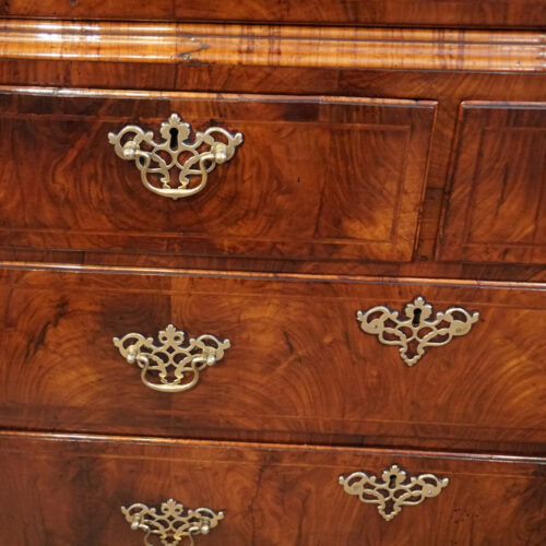 Georgian walnut chest on chest drawer fronts