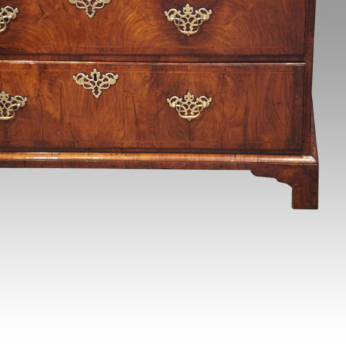Georgian walnut chest on chest front foot