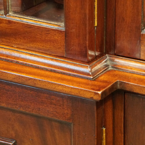 Set of 4 Victorian walnut dining chairs George V mahogany breakfont bookcase corner