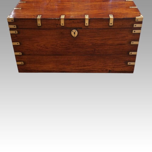 Victorian brass bound military chest front