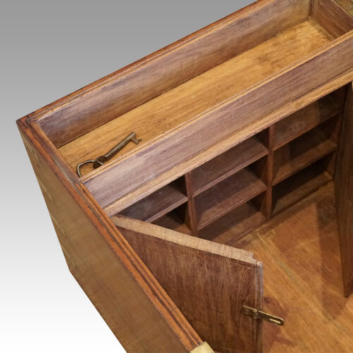 Victorian brass bound military chest interior detail