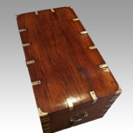Victorian brass bound military chest top