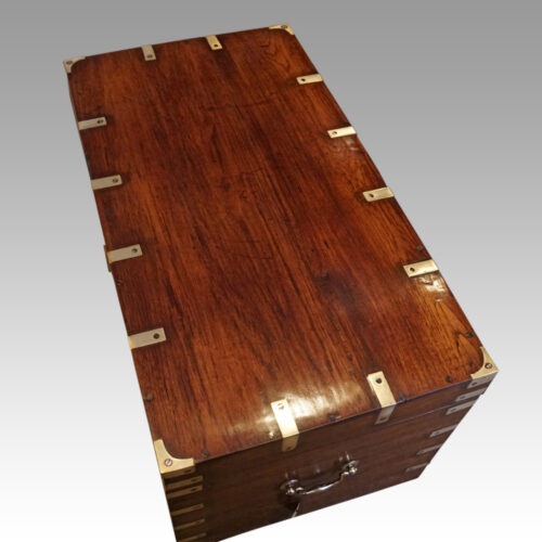 Victorian brass bound military chest top