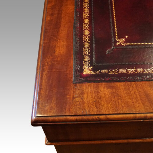 Victorian mahogany pedestal desk corner