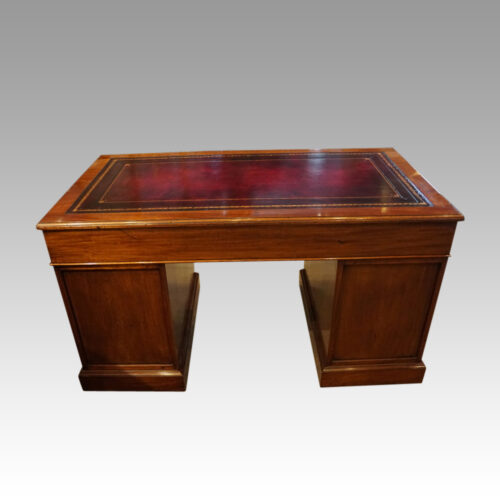Victorian mahogany pedestal desk rear