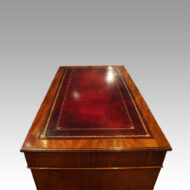 Victorian mahogany pedestal desk top view