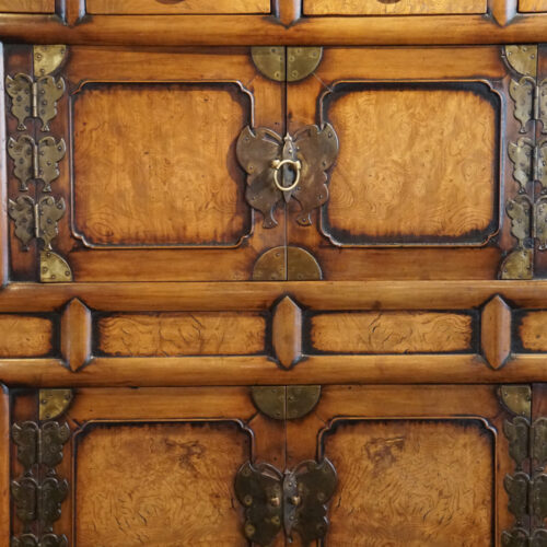 Antique Korean Burr Elm cabinet door