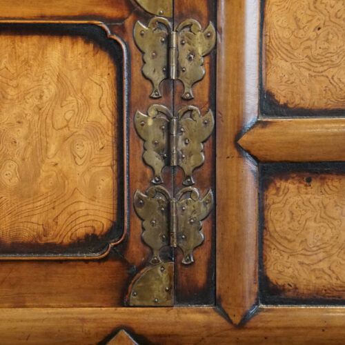 Antique Korean Burr Elm cabinet hinge