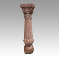 Antique red stone carved column