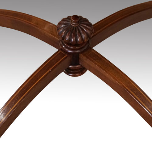 Edwardian inlaid mahogany occasional table stretcher