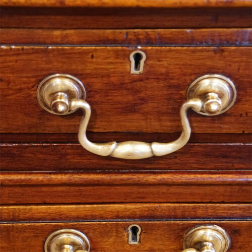 Edwardian mahogany large pedestal desk handle