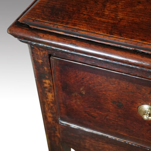 George III country oak dresser base drawer detail