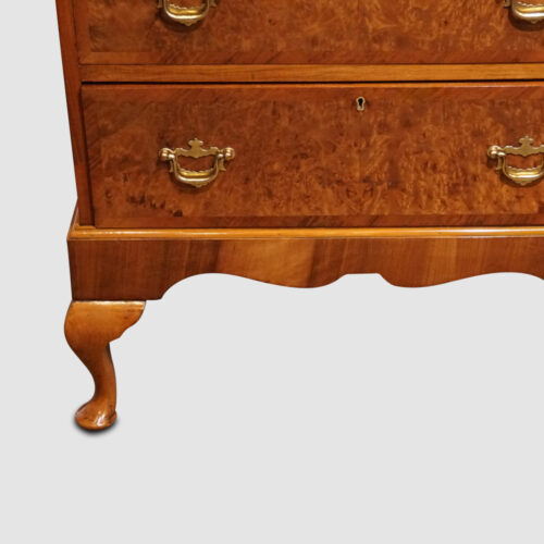 George V walnut chest of drawers foot