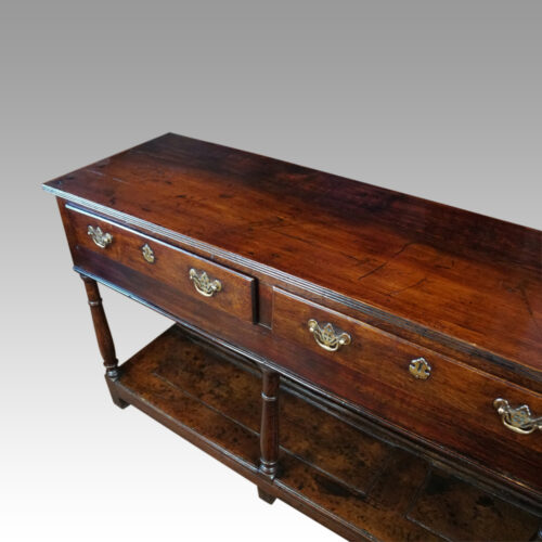 Georgian oak potboard dresser base end top