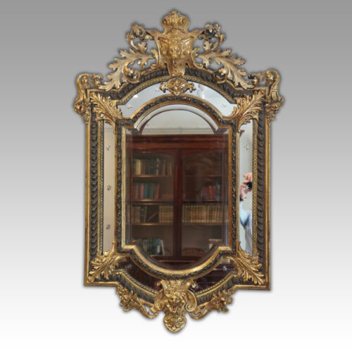 Large gilt cushion mirror