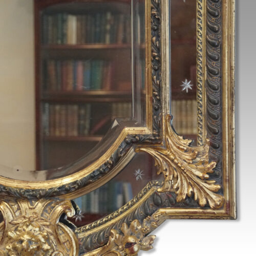 Large gilt cushion mirror corner