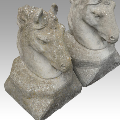 Pair of horsehead column tops angle