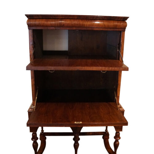 Queen Anne chest on stand drinks cabinet interior