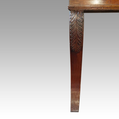 Set 12 mahogany Italian dining chairs front leg