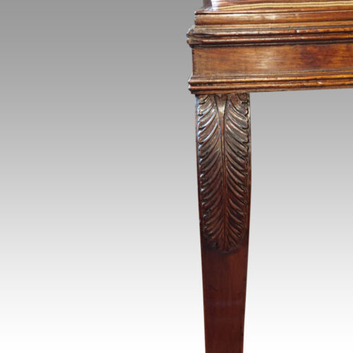 Set 12 mahogany Italian dining chairs front leg detil